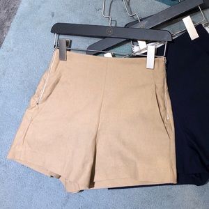 High-waisted Zipper Shorts